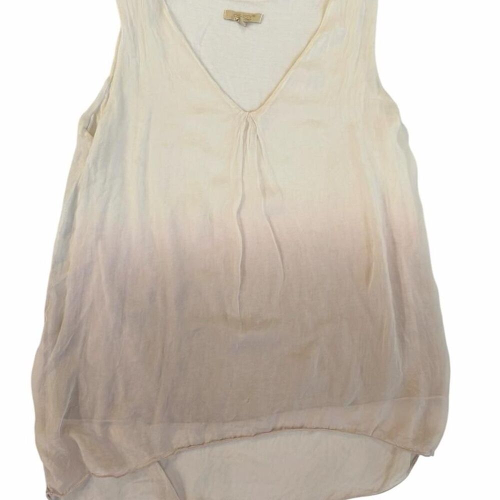 Giusy B cream & purple ombre tank top